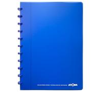 Atoma - Cahier A4 à Anneaux - 72 Feuilles Détachables (144 Pages) avec Marge - Couverture en Polypropylène Recyclable (Bleu - Ligné (8mm))
