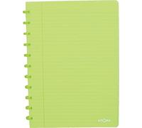 Atoma - Cahier A4 à Anneaux - Ligné 8mm avec Marge - 72 Feuilles Détachables (144 Pages) - Couverture en Polypropylène Recyclable - Vert Transparent, (23811)