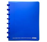 Atoma - Cahier A5 à Anneaux - 72 Feuilles Détachables (144 Pages) avec Marge - Couverture en Polypropylène Recyclable (Bleu - Ligné (8mm))