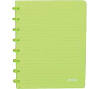Atoma - Cahier A5 à Anneaux - Ligné 8mm avec Marge - 72 Feuilles Détachables (144 Pages) - Couverture en Polypropylène Recyclable - Vert Transparent, (4.1356)
