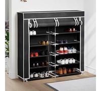 ATOMSTACK MAKER Armoire à chaussures à double étages avec couvercle à fermeture éclair - Capacité de 30 paires (115 x 28 x 110 cm), revêtu par pulvérisation et résistant à la poussière, idéal pour le