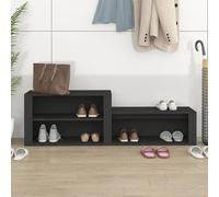 ATOMSTACK MAKER Armoire à chaussures noire 150 x 35 x 45 cm en bois avec plusieurs compartiments et plateau supérieur stable - Idéal pour couloir, entrée et salon