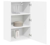 ATOMSTACK MAKER Armoire de cuisine blanche brillante (50 x 31 x 80 cm), armoire murale en bois avec 2 portes à charnières et 3 étagères réglables, moderne, peu encombrant, pour petites cuisines