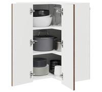 ATOMSTACK MAKER Armoire de cuisine d'angle murale aspect chêne marron (57 x 57 x 80 cm), matériau bois, 2 portes à charnières, 3 étagères réglables - Armoire d'angle moderne pour cuisine et salon