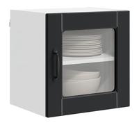 ATOMSTACK MAKER Armoire de cuisine murale noire 40 x 31 x 40 cm en bois avec 1 étagère - Armoire de cuisine moderne et peu encombrante pour vaisselle et épices, montage mural, intérieur pour cuisine