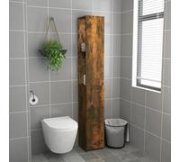 ATOMSTACK MAKER Armoire de salle de bain en bois de chêne fumé - 25 x 26,5 x 170 cm - Armoire haute peu encombrante pour salle de bain avec beaucoup d'espace de rangement - Design sobre et fixation