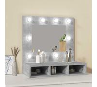 ATOMSTACK MAKER Armoire miroir 60 x 31,5 x 62 cm avec fonction de commutation, blanc chaud/froid, gris béton, bois et acrylique, montage mural ou sur table, 16 compartiments, charge maximale de 50 kg