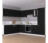ATOMSTACK MAKER Armoire suspendue en verre Lyon noir 60 x 31 x 60 cm - Étagère de cuisine en bois et verre de sécurité avec 2 portes et 2 étagères, max. 60 kg, design moderne pour cuisine, salle de