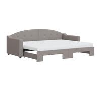 ATOMSTACK MAKER Canapé-lit convertible 2 en 1 avec mécanisme d'extraction, tapissé en velours gris clair, structure en bois et métal, comprend 2 matelas en mousse (80 x 200 cm), 223 x 90 x 75 cm