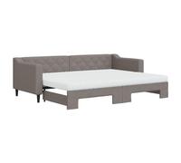 ATOMSTACK MAKER Canapé-lit pliable 2 en 1 avec 2 matelas en mousse (80 x 200 cm), canapé double pour salon ou chambre à coucher, design moderne dans ton gris taupe, structure en bois et métal, 223 x