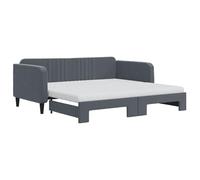 ATOMSTACK MAKER Canapé-lit pliable 2 en 1 avec deux matelas en mousse, tapissé en velours gris foncé, idéal pour les petits espaces - 213 x 100 x 75 cm (étendu : 192,5 cm)