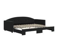 ATOMSTACK MAKER Canapé-lit pliable 2 en 1 noir en velours, canapé-lit convertible pour salon ou chambre d'invités (90 x 200 cm), structure en bois et métal, design moderne minimaliste