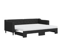 ATOMSTACK MAKER Canapé-lit pliable 2 en 1 pour petits espaces : canapé jour noir en velours (223 x 90 x 67 cm) avec 2 matelas en mousse 80 x 200 cm, design moderne minimaliste