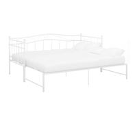 ATOMSTACK MAKER Canapé-lit pliable 90 x 200 cm, structure en métal revêtu par pulvérisation blanche, avec balustrade latérale et sommier intégré, idéal pour chambre d'invités ou petits espaces