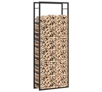 ATOMSTACK MAKER Étagère à bûches de chauffage, 80 x 28 x 222 cm, résistante aux intempéries et perméable à l'air en acier revêtu par pulvérisation (noir mat), idéale pour le jardin, le garage, la