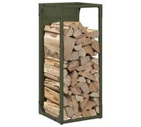 ATOMSTACK MAKER Étagère à bûches en acier laminé à froid, 25 x 25 x 60 cm, vert olive, robuste avec charge de 100 kg, pour bois sec dans le salon, l'abri de jardin ou la cave