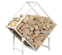 ATOMSTACK MAKER Étagère à bûches en acier laminé à froid - 60 x 25 x 60 cm - Blanc - Charge maximale de 100 kg - Support à bûches de cheminée robuste et stable pour salon, cave ou abri de jardin