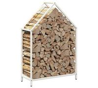 ATOMSTACK MAKER Étagère à bûches en acier laminé à froid Blanc (60 x 25 x 90 cm), charge maximale de 100 kg, perméable à l'air pour un séchage optimal du bois, idéale pour cheminée, salon et abri de