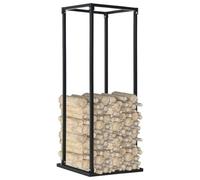 ATOMSTACK MAKER Étagère à bûches en acier robuste - Noir - 37 x 37 x 113 cm - Avec fond de 45 x 45 cm - Anti-basculement, peu encombrant et robuste pour cheminée, four et stockage d'hiver