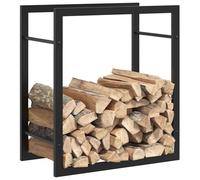 ATOMSTACK MAKER Étagère à bûches en acier robuste, résistante aux intempéries et aspect rustique, 50 x 28 x 56 cm, noir mat, pour l'intérieur et le jardin, stocker du bois sec et améliorer la