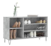 ATOMSTACK MAKER Étagère à chaussures à 5 compartiments en bois et métal, gris béton, 102 x 36 x 60 cm, résistante à la poussière, étagère de couloir moderne avec plaque supérieure stable et fixation