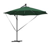 ATOMSTACK MAKER Grand parasol banane inclinable - 294 x 294 x 248 cm - En polyester résistant aux UV - Éclairage solaire - Rotation à 360° - Manivelle manuelle - Pour jardin, balcon et terrasse, vert