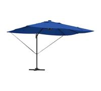 ATOMSTACK MAKER Grand parasol cantilever couleur sable (352 x 251 x 265 cm), inclinable et rotatif, résistant aux UV, éclairage solaire, structure en aluminium, pour terrasse et jardin, bleu ciel, 352