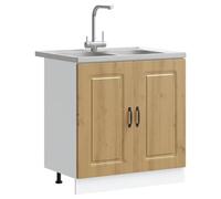 ATOMSTACK MAKER Kalmar Armoire de cuisine à 2 portes encastrées en chêne Artisan 80 x 46 x 81,5 cm Bois pour cuisine et salle à manger - Moderne, stable, spacieux espace de rangement