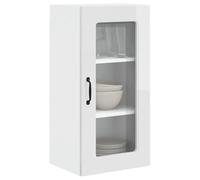 ATOMSTACK MAKER Kalmar Lot de 2 armoires de cuisine blanches brillantes, armoires murales en bois 40 x 31 x 80 cm, armoire de cuisine moderne avec grand espace de rangement, montage facile, pour
