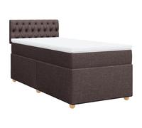 ATOMSTACK MAKER Lit à sommier tapissier 100 x 200 cm avec matelas à ressorts ensachés et coussin respirant - Tissu polyester marron foncé avec tête de lit et sommier à lattes - pour un sommeil
