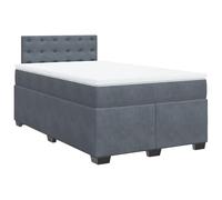 ATOMSTACK MAKER Lit à sommier tapissier 120 x 190 cm avec matelas à ressorts ensachés et surmatelas en mousse respirante - Gris foncé, tissu velours (100 % polyester), cadre en bois de pin, avec tête