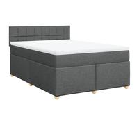 ATOMSTACK MAKER Lit à sommier tapissier, 160 x 200 cm, avec matelas à ressorts ensachés et coussin respirant, tissu polyester, cadre en pin massif, hauteur de 20 cm, pour un sommeil réparateur