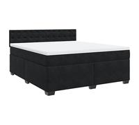 ATOMSTACK MAKER Lit à sommier tapissier 180 x 200 cm avec matelas à ressorts ensachés et surmatelas respirant, housse en velours noir, cadre en pin massif, lit moderne pour chambre à coucher pour un
