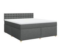 ATOMSTACK MAKER Lit à sommier tapissier 180 x 200 cm avec matelas à ressorts ensachés et surmatelas respirant - Housse en tissu gris foncé - Cadre en bois de pin de 20 cm de haut - Pour un sommeil