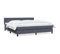 ATOMSTACK MAKER Lit à sommier tapissier 180 x 210 cm avec matelas à ressorts ensachés, housse en velours gris foncé, tête de lit réglable en hauteur et surmatelas respirant, avec 2 matelas
