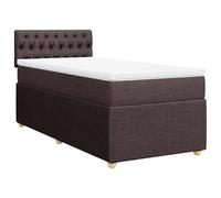 ATOMSTACK MAKER Lit à sommier tapissier 90 x 190 cm avec matelas à ressorts ensachés et coussin confortable amovible - Marron foncé, respirant, soutenant, avec tête de lit et sommier à lattes