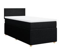 ATOMSTACK MAKER Lit à sommier tapissier, 90 x 190 cm, avec matelas à ressorts ensachés et coussin respirant, noir, tissu polyester, cadre en bois stable avec tête de lit, facile à monter