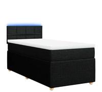 ATOMSTACK MAKER Lit à sommier tapissier 90 x 200 cm avec matelas à ressorts ensachés, housse en tissu polyester respirant, éclairage LED (réglable), surmatelas amovible et pieds renforcés, noir