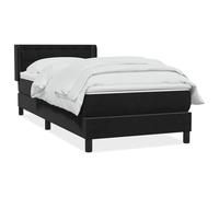 ATOMSTACK MAKER Lit à sommier tapissier, 90 x 210 cm, avec matelas à ressorts ensachés, tête de lit en velours réglable et coussin lavable, noir, hauteur 78/88 cm, pour chambre à coucher et chambre