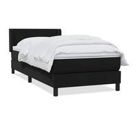 ATOMSTACK MAKER Lit à sommier tapissier, 90 x 210 cm, avec matelas à ressorts ensachés, tête de lit en velours réglable en hauteur et coussin lavable, noir, hauteur de 20 cm, pour lire et dormir