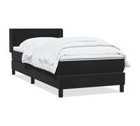 ATOMSTACK MAKER Lit à sommier tapissier, 90 x 210 cm, avec matelas à ressorts ensachés, tête de lit réglable en velours (noir), surmatelas respirant et lavable, pour chambre à coucher et chambre