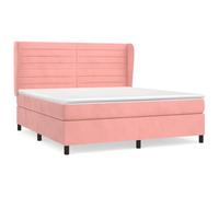 ATOMSTACK MAKER Lit à sommier tapissier rose 160 x 200 cm avec tête de lit réglable en hauteur, matelas à ressorts ensachés (20 cm), housse en velours doux pour la peau et surmatelas - Confort de