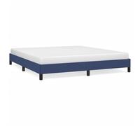 ATOMSTACK MAKER Lit avec sommier intégré 160 x 200 cm, structure en bois et contreplaqué, tapissé en tissu bleu respirant 100 % polyester, sans matelas, idéal pour adultes, montage facile