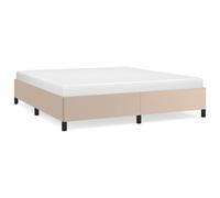 ATOMSTACK MAKER Lit avec tête de lit en similicuir cappuccino marron, 160 x 200 cm, structure en bois contreplaqué avec sommier intégré, design moderne et stable pour adultes