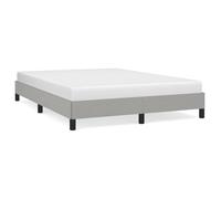 ATOMSTACK MAKER Lit avec tête de lit en tissu gris clair 140 x 190 cm, structure en contreplaqué avec sommier intégré, design moderne et minimaliste pour chambre adulte, montage facile