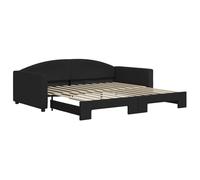 ATOMSTACK MAKER Lit de jour extensible 100 x 200 cm noir - Canapé-lit 2 en 1 avec structure en bois et métal, design moderne minimaliste, idéal pour salon ou chambre (sans matelas)