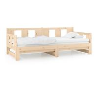 ATOMSTACK MAKER Lit de jour extensible avec lit roulant 193,5 x 181 x 69,5 cm en pin massif - Canapé-lit pour 2 personnes, aspect naturel rustique, idéal pour le salon et la chambre d'amis (sans