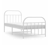 ATOMSTACK MAKER Lit en acier avec sommier et rangement inférieur, 90 x 190 cm, blanc, structure robuste avec pieds centraux et espace supplémentaire pour boîtes, idéal pour adultes