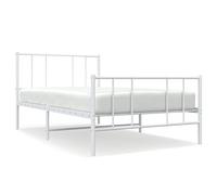 ATOMSTACK MAKER Lit en acier avec tête de lit et pied de lit, structure blanche 90 x 190 cm, sommier à lattes, espace de rangement inférieur, design moderne et robuste pour chambre à coucher