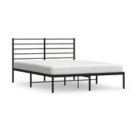 ATOMSTACK MAKER Lit en acier noir 135 x 190 cm avec tête de lit rembourrée, sommier réglable en hauteur et espace de rangement inférieur - Structure robuste et style moderne pour chambre à coucher
